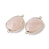 Natural Rose Quartz Connector Charms G-C110-02D-KCG-3