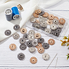 24 Sets 3 Colors Zinc Alloy Snap Buttons FIND-NB0003-68-4