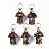 Assembled Synthetic Bronzite and Imperial Jasper Openable Perfume Bottle Pendants LS-G-S366-057D-1