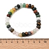 Natural Mixed Stone Rondelle Beaded Stretch Bracelets for Women GG-CBA3F02-07-5
