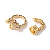 Brass Micro Pave Cubic Zirconia Fold Over Clasps KK-B098-01G-2