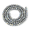 AB Color Plated Opaque Glass Rondelle Beads Strands EGLA-T029-4mm-09A-2