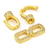 925 Sterling Silver Micro Pave Clear Cubic Zirconia Fold Over Clasps STER-U005-10G-2