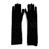 Long Polyester Skeleton Hand Horror Full Finger Gloves AJEW-A045-01B-2