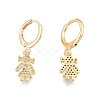 Clear Cubic Zirconia Girl Dangle Leverback Earrings EJEW-N012-61-1