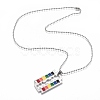 Rainbow Alloy Blade Pendant Necklaces NJEW-O121-02P-2