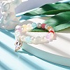 Candy Color Round Beaded Stretch Bracelet with Enamel Charm for Kid BJEW-JB07637-4