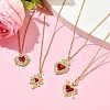 Golden Brass with Cubic Zirconia Heart Pendant Necklace NJEW-JN04592-6