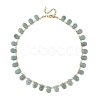Natural Cultured Freshwater Pearl Rice & Natural Amazonite Teardrop Beaded Necklaces NJEW-JN06434-3