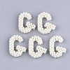 Handmade ABS Plastic Imitation Pearl Woven Beads FIND-T039-18-G-1
