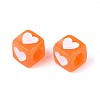 Spray Painted Transparent Acrylic Beads OACR-N140-02D-4