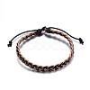 Adjustable Braided Leather Cord Bracelets BJEW-P099-21B-1