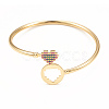 Rack Plating Brass Micro Pave Cubic Zirconia Bangles BJEW-E071-22G-01-2