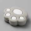 Cat Paw Print Food Grade Eco-Friendly Silicone Focal Beads LS-SIL-WH0012-040E-2
