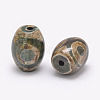 Tibetan Style 3-Eye dZi Beads TDZI-G009-B42-2