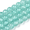 Baking Paint Crackle Glass Bead Strands X-DGLA-Q023-8mm-YS19-A-1