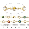 Brass Enamel Daisy Link Chains CHC-G024-03G-2