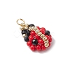Glass Seed Beads Ladybird Pendants PALLOY-MZ00453-3