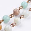 Natural Amazonite Handmade Beaded Chains AJEW-JB00318-02-1