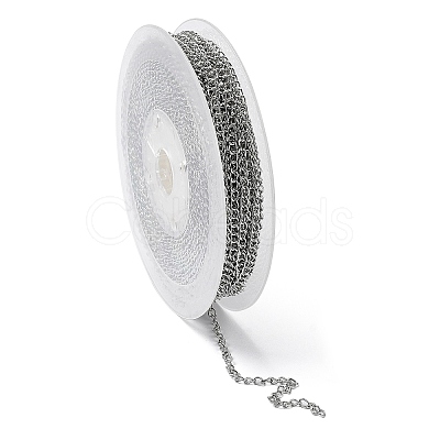 Tarnish Resistant 304 Stainless Steel Rolo Chains CHS-L001-28-3mm-1