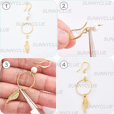 40Pcs 2 Colors Brass Earring Hooks KK-SC0006-52-1