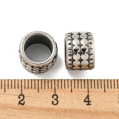 316 Surgical Stainless Steel Large Hole Beads STAS-Q326-09AS-10-1