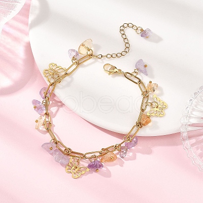 304 Stainless Steel Charm Bracelets BJEW-JB12824-1