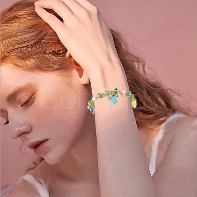 30Pcs 5 Colors Rack Plating Alloy Enamel Pendants ENAM-SZ0005-84-1