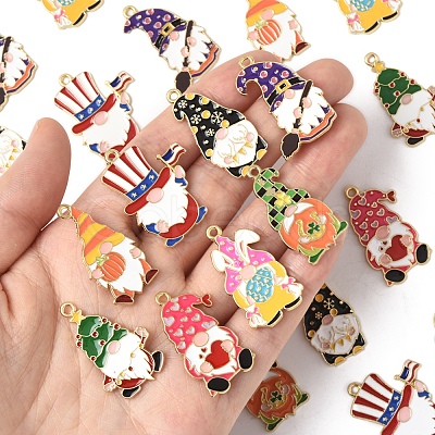 24Pcs 8 Styles Alloy Enamel Pendants ENAM-FS0002-80-1