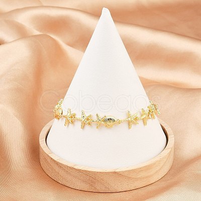 Brass Link Chain Bracelets for Women BJEW-A090-06B-G-1