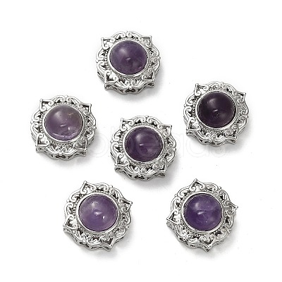 Brass Pave Natural Amethyst Multi-Strand Links KK-D366-01P-L-1
