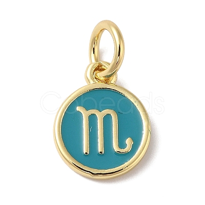 Real 18K Gold Plated Brass Enamel Charms KK-L216-001G-F05-1