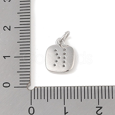 Rack Plating Brass Micro Pave CLear Cubic Zirconia Charms KK-E110-14P-K-1