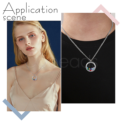 DIY Locket Pendant Necklaces Jewelry Kits DIY-PH0029-92P-01-1