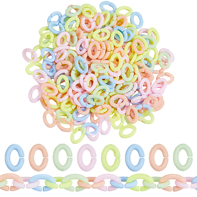 300Pcs Opaque Acrylic Quick Link Connectors FIND-SP0020-70-1