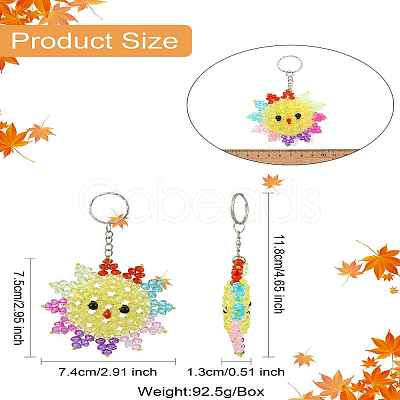 Plastic Beaded Pendant Keychain HJEW-CJC0009-01P-1