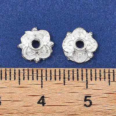 4-Petal Tibetan Style Alloy Flower Bead Caps TIBE-S222-S-RS-1