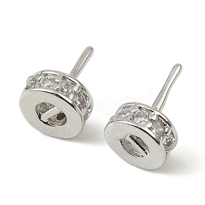 Brass Micro Pave Clear Cubic Zirconia Peg Bails KK-C107-12P-1