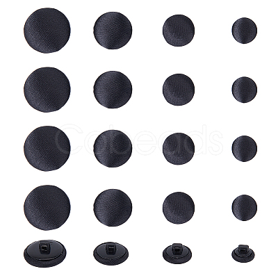 40Pcs 4 Styles 1-Hole Plastic Buttons BUTT-DC0001-04-1