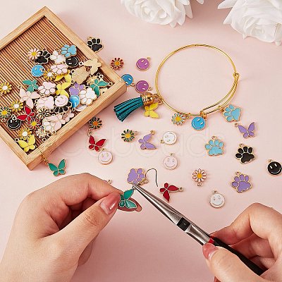 80Pcs 20 Style Alloy Enamel Pendants FIND-SZ0002-31-1