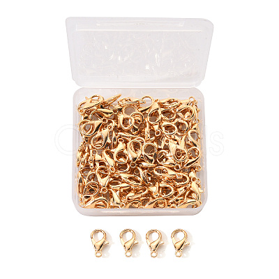 Zinc Alloy Lobster Claw Clasps PALLOY-YW0001-12KCG-1