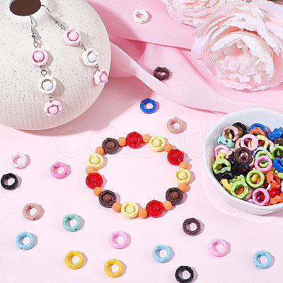 100Pcs Opaque Acrylic Bead Frame OACR-SC0002-96-1