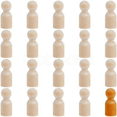 20Pcs Unfinished Wood Puppet WOOD-GF0002-34-1