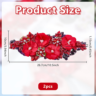Polyester & Rhinestone Costume Accessories PATC-WH0003-57B-1