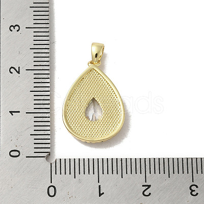 Brass Micro Pave Clear Cubic Zirconia Pendants KK-I708-02A-G-1