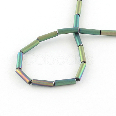 Tube Electroplate Non-magnetic Synthetic Hematite Bead Strands G-S203-26D-1