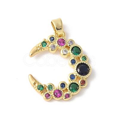 Brass Micro Pave Cubic Zirconia Pendants LS-KK-K403-02G-01-1