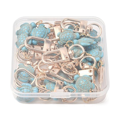 20Pcs Sea Turtle Synthetic Turquoise Pendant Decorations HJEW-CP00071-1