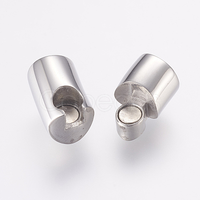 Tarnish Resistant 304 Stainless Steel Magnetic Clasps with Glue-in Ends STAS-E138-04P-1