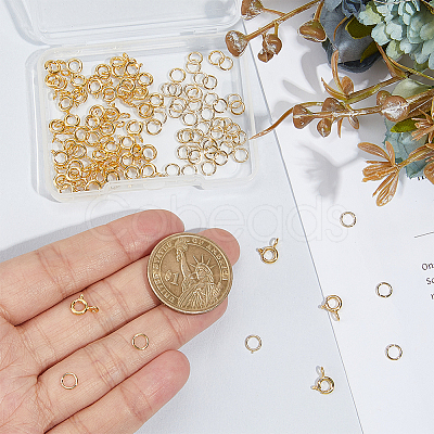 Brass Spring Ring Clasps KK-BBC0025-62-1